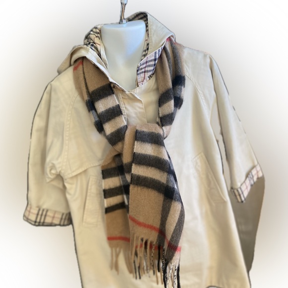 NEW🔥BURBERRY Kid SCARF🧣 100% Cashmere Mega NOVA CHECK🔥UNISEX - Picture 13 of 14